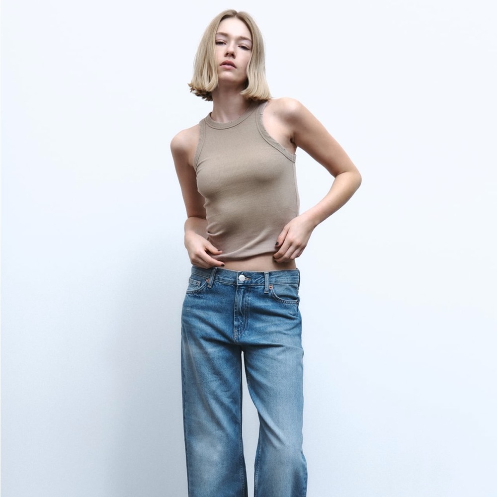 Zara - Washed Rib Tank Top in Mink